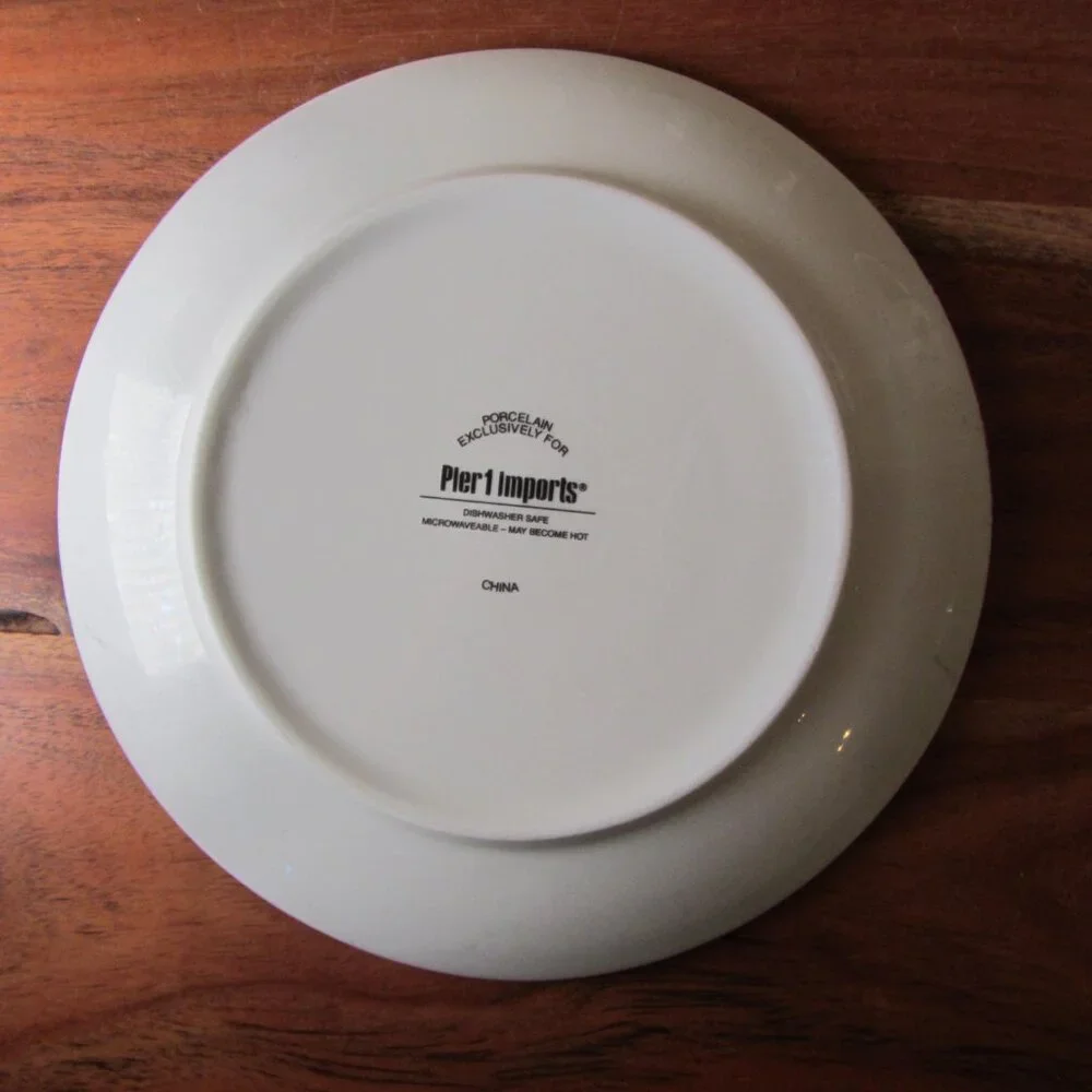 3 for $24 - pier 1 paisley bird red appetizer plate (W6357)